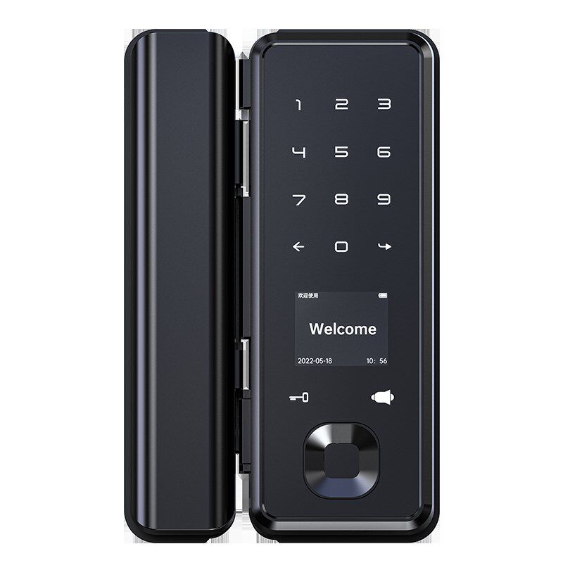 玻璃门锁免开孔办公室玻璃门密码锁指纹锁有框无框木门智能门锁