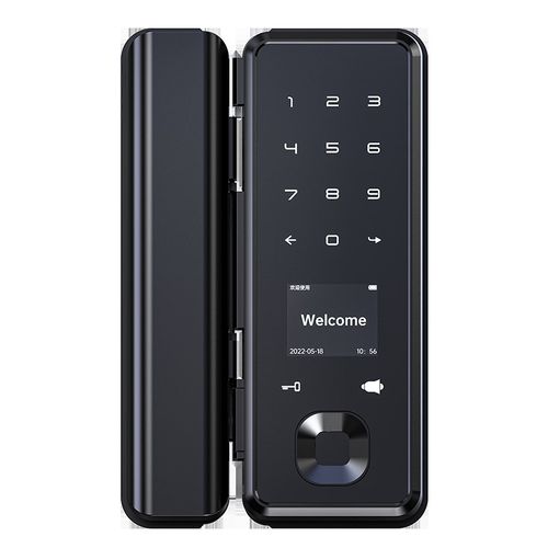 玻璃门锁免开孔办公室玻璃门密码锁指纹锁有框无框木门智能门锁