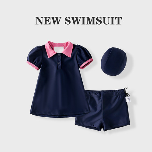 女童泳衣分体1-8岁女宝宝可爱裙式分体游泳衣中小童女孩速干泳装6