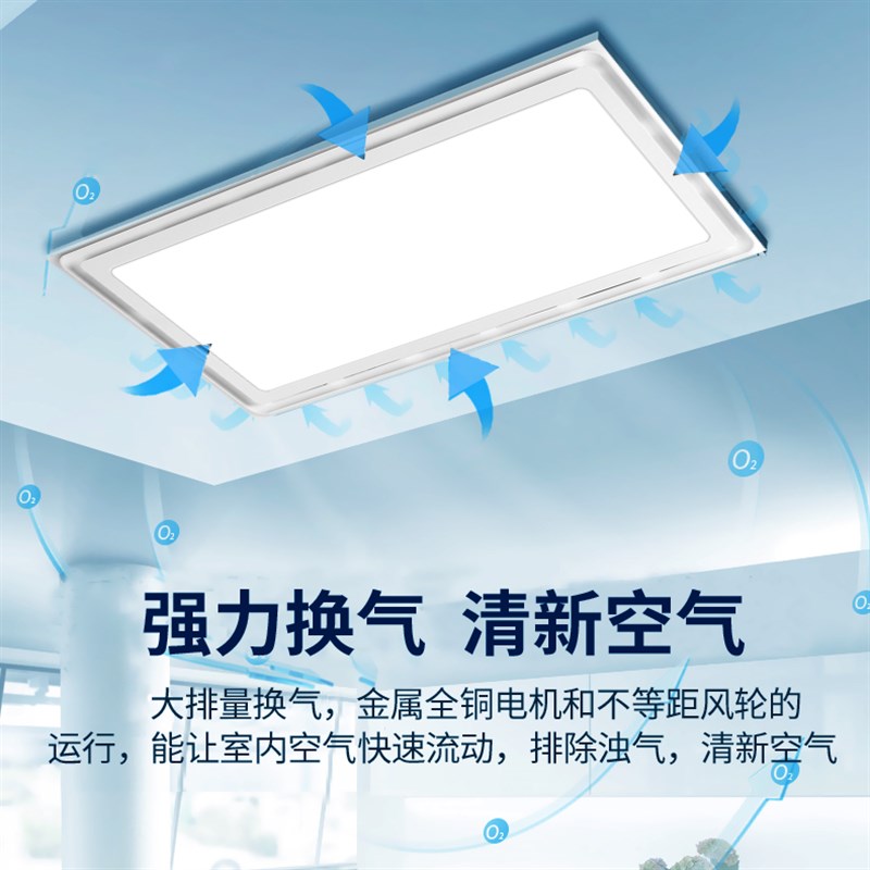 好太太集成吊顶换气扇LED灯照明二合一厨房卫生间300600铝扣板