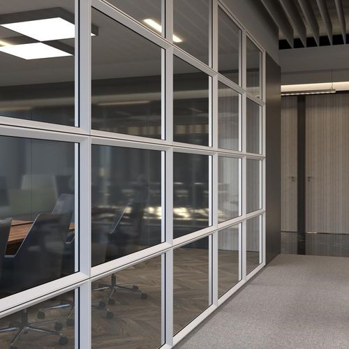 玻璃隔断单玻双玻铝合金防火钢化中空百叶办公室写字楼速装模块墙