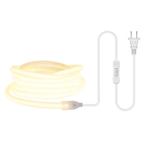 110v伏led灯带自粘COB插电款带开关卧室床头长条超亮氛围软灯条