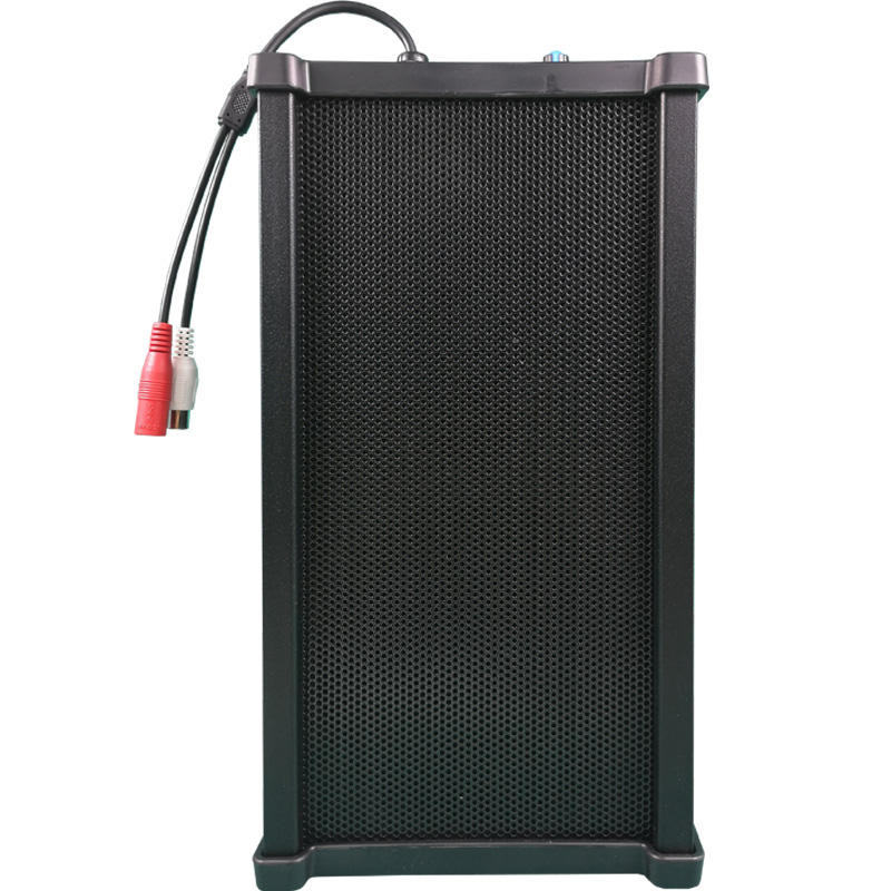 黑色铝材室外防水音柱防雨DC12V监控对讲扩声音箱20W内置功放有源