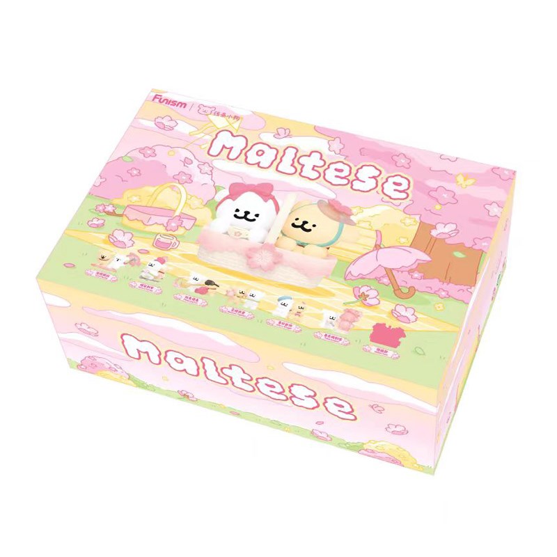 玩乐主义线条小狗浪漫樱花系列盲盒手办可爱公仔春日女生礼物摆件