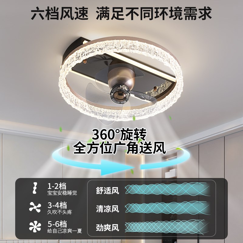风扇灯客厅意式轻奢高级感卧室电风扇灯全光谱护眼吸顶灯全屋套餐