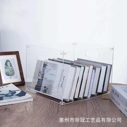 亚克力透明大号桌面带便携手柄文件书本文件夹办公室收纳盒