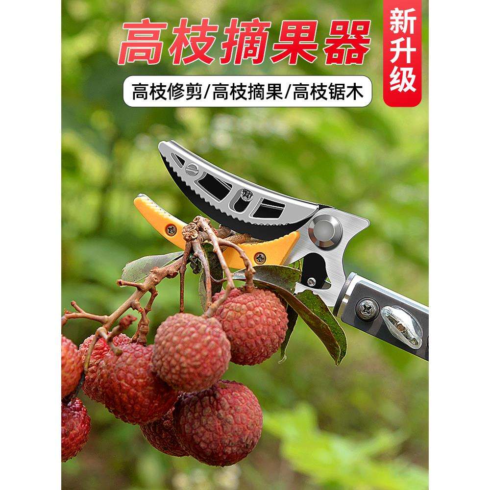 摘水果伸缩杆高空摘果器摘枇杷采摘荔枝龙眼莲蓬高枝剪
