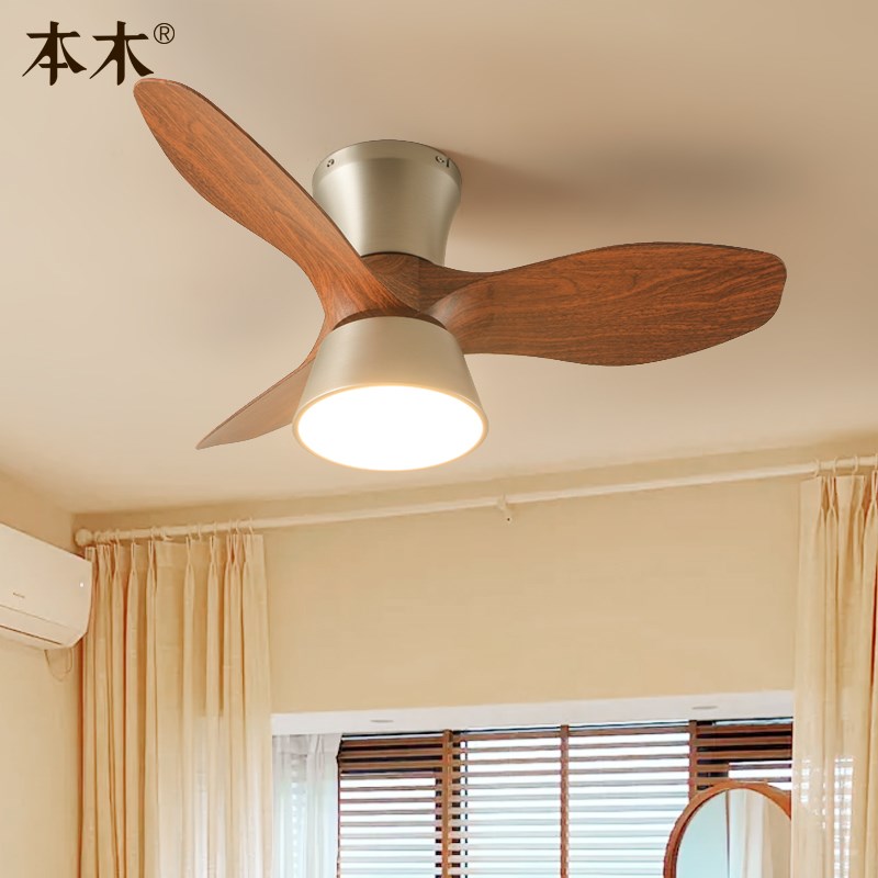 中古主卧室风扇灯复古带灯饭厅餐厅静音变频吊扇灯一体吊扇吸顶灯