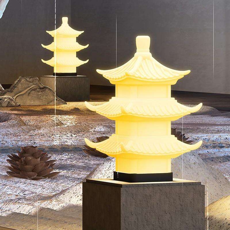 太阳能柱头路灯户外庭院灯创意宝塔柱子新中式院墙大门门柱灯