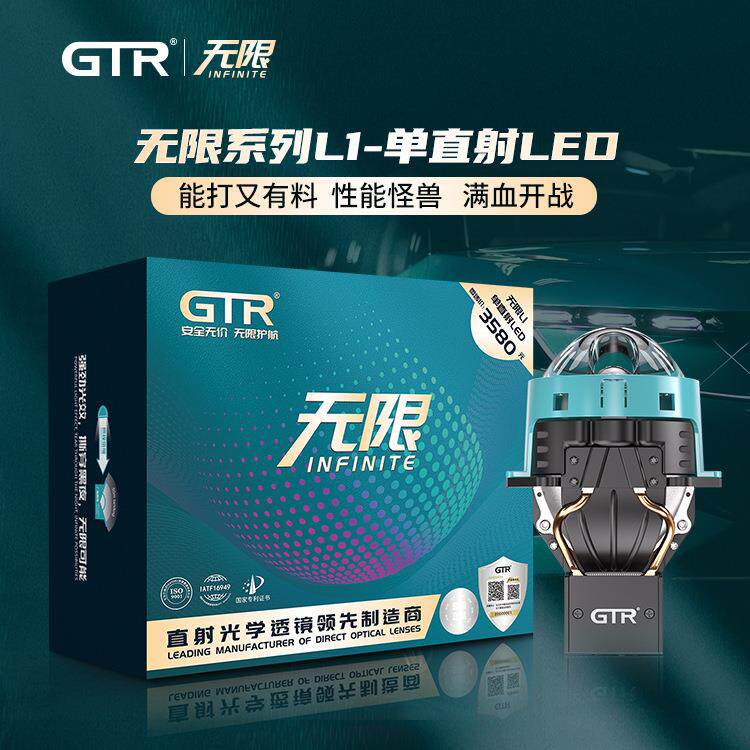 GTR无限车灯透镜 双铜管散热 LED单直射透镜 高亮聚光 车规级灯珠