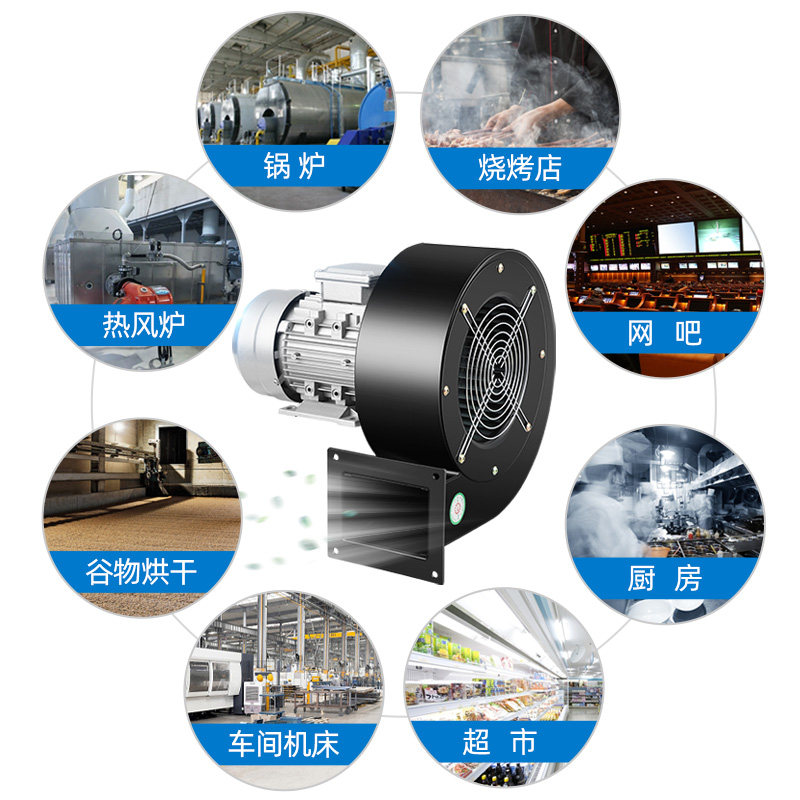 DF离心风机220V多翼式引通风机静音耐高温鼓风机工业通风机小型38