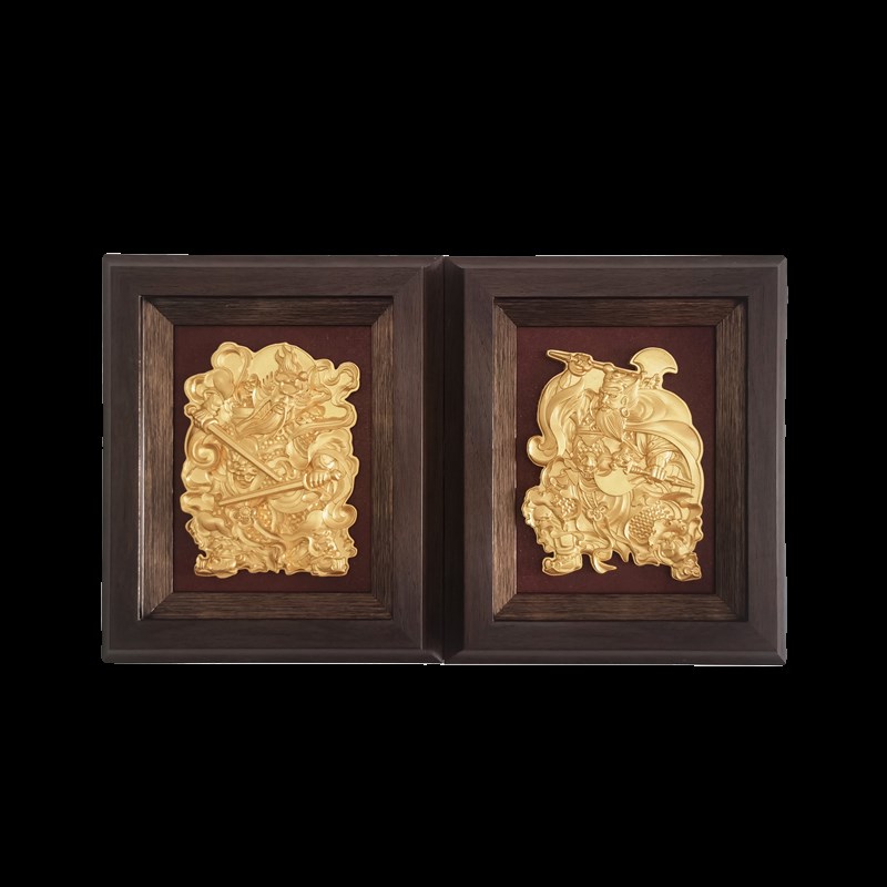 《门神》国风对开门电表箱电表盒遮挡水泥立体浮雕装饰画盖板相框