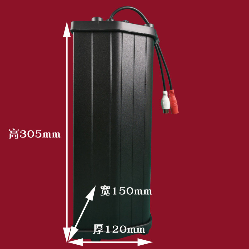 黑色铝材室外防水音柱防雨DC12V监控对讲扩声音箱20W内置功放有源