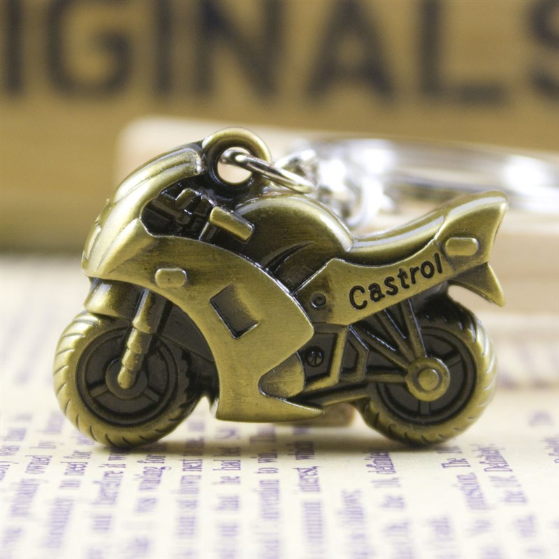 创意个性男高档电动宝马迷你摩托车小车钥匙扣挂件机车重型小礼物