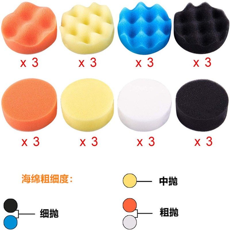 厂家供货3英寸汽车抛光海绵垫33件抛光羊毛轮自粘盘仿毛套件组合,标准件/零部件/工业耗材,抛光轮,淘宝优惠券,粉丝福利购,淘宝优惠卷