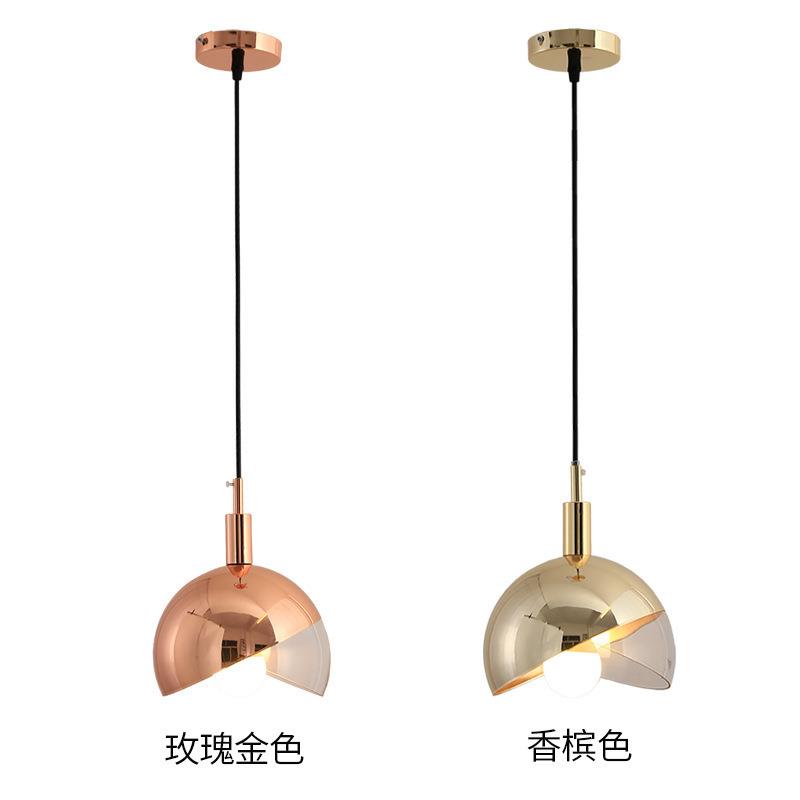 北欧个性吊灯简约餐厅创意单头黄古铜橱窗吧台饭厅卧室床头吊灯铁