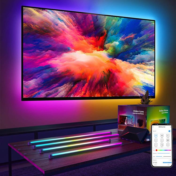 HDMI2.0 电视视频同步盒TV颜色采集LED灯带RGBIC炫彩灯条音乐律动