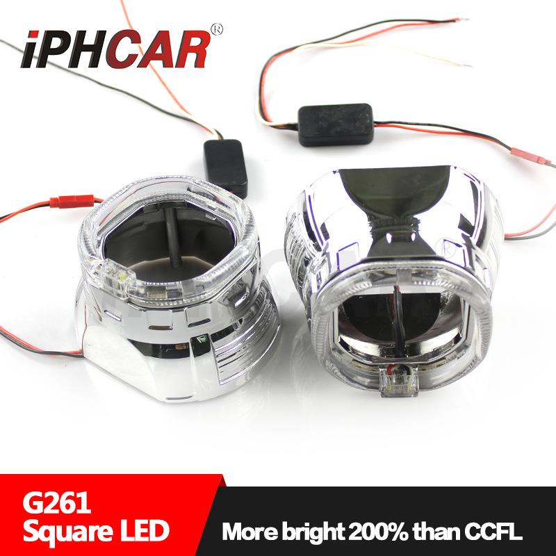 IPHCAR直销 通用方形光导天使眼 大灯透镜改装光圈 LED科瑞灯珠