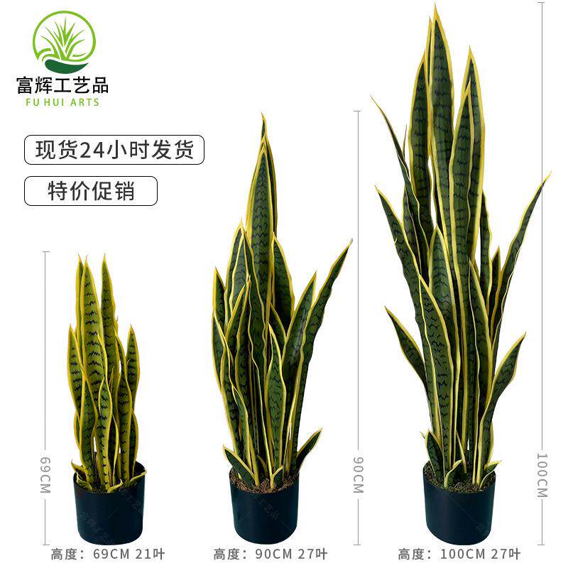 厂家直销仿真虎皮兰盆栽 室内装饰北欧风绿植盆景摆件 假虎皮兰