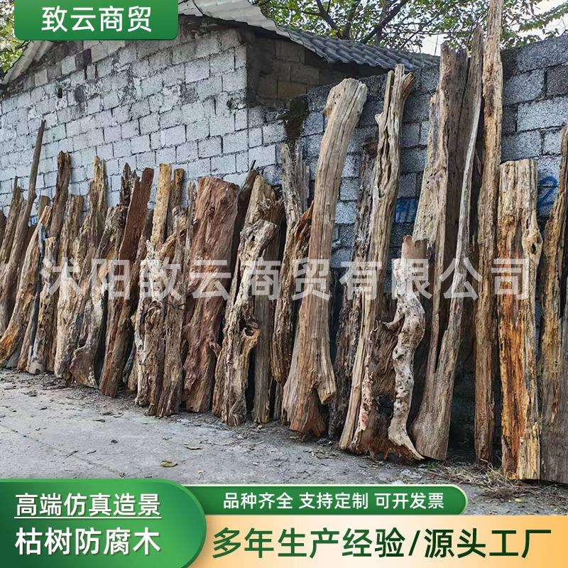 家居枯木摆件风化枯树防腐木树干装饰庭院枯树干店铺实木装修配件