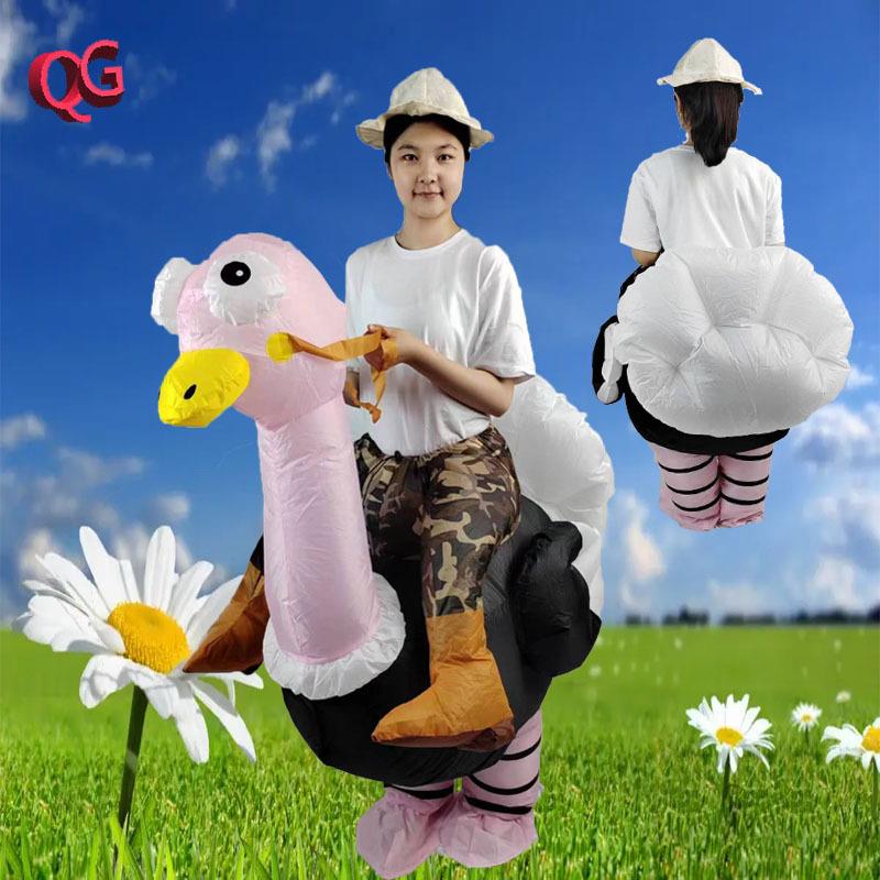 鸵鸟充气服跨境摆拍道具服节日派对校园亲子活动人偶服造型走秀