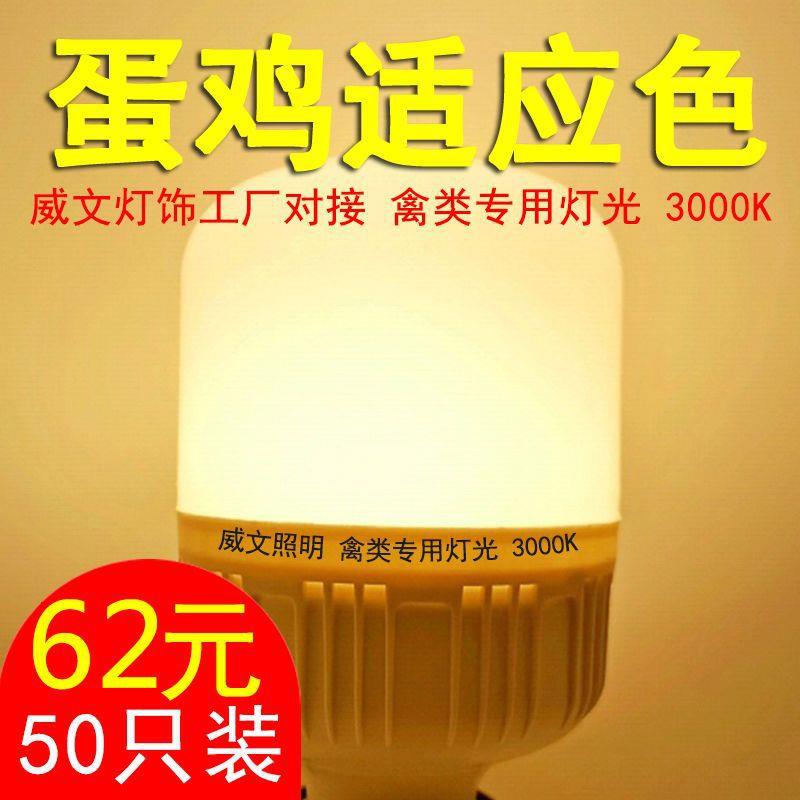 养鸡场暖光灯泡暖光5瓦E27螺口5w节能灯10W照明暖光鸡用超亮黄光
