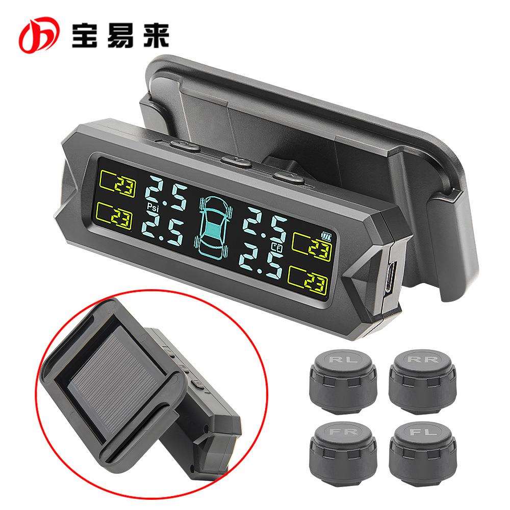 汽车挡风玻璃太阳能自充电 智能光能外置胎压监测显示 CAR TPMS