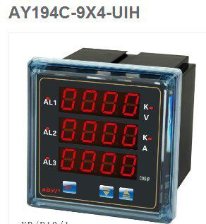 厂家直销AY194C-9X4-UIH可编程电压电流功率因素表AOYI上海奥仪