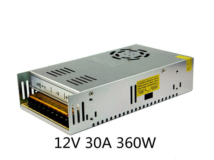 DC12V30A开关电源 监控LED大功率电源 自带散热风扇稳压电源