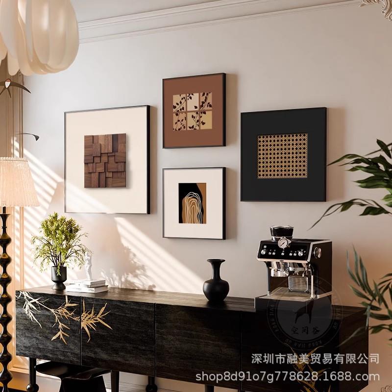 酒店民宿客房照片墙中古风装饰画客厅组合挂画餐厅可定作画
