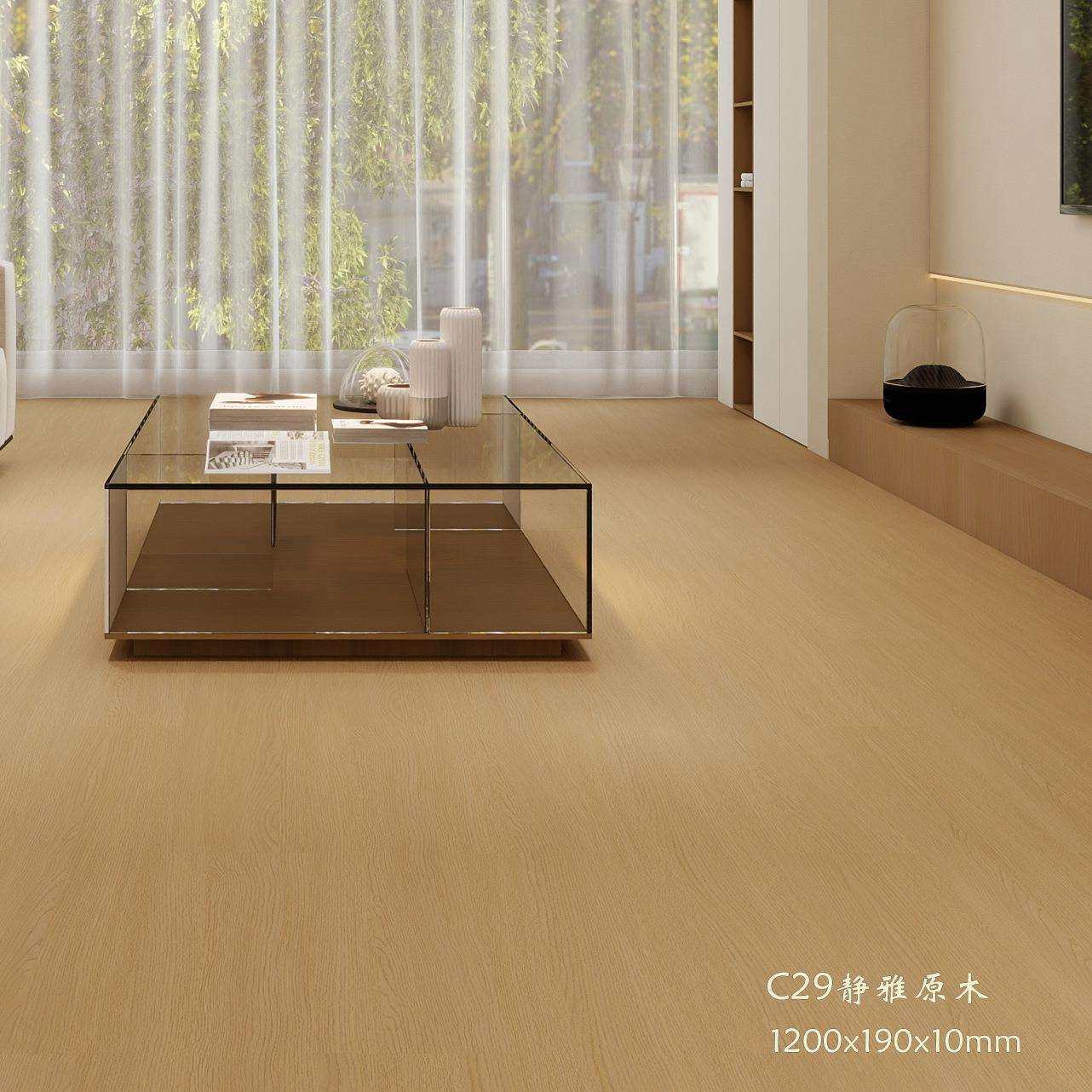 普拉诺环保耐磨防水防火地板WPC10mm石晶锁扣仿实木地板厂家直销