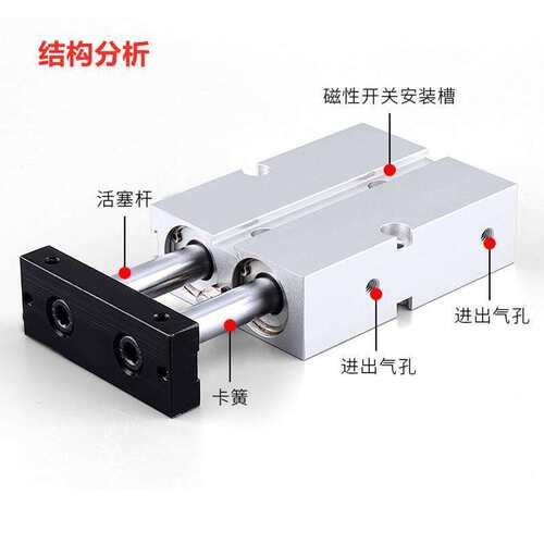 双轴双杆气缸小型气动TN20*10x40x30x20x50x60X70X80X90X100X125S