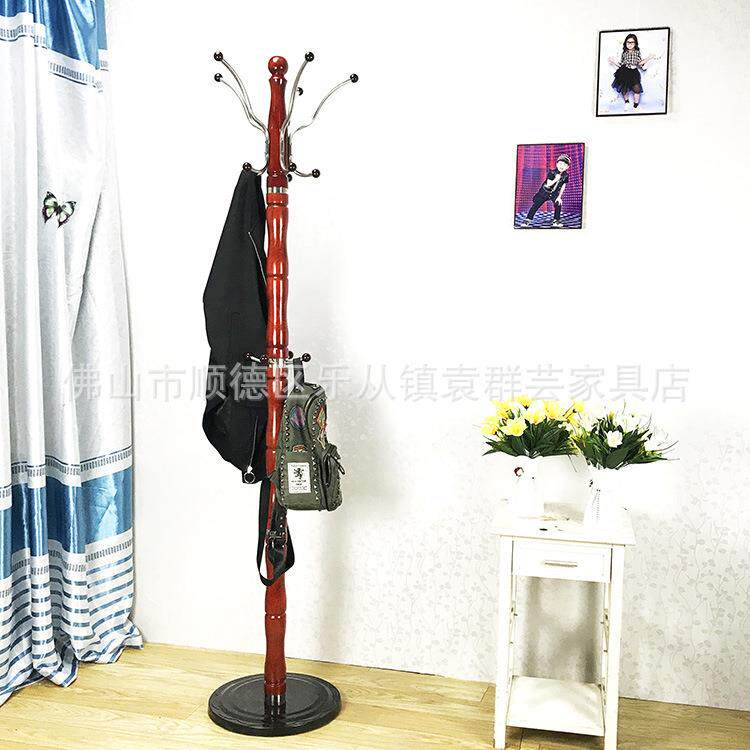 实木衣帽架落地挂衣架欧式卧室衣服架子创意时尚客厅不锈钢衣帽架
