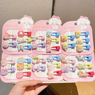 新款卡多巴胺儿童发夹高颜值卡通鸭嘴夹刘海侧边夹女童高级感头饰