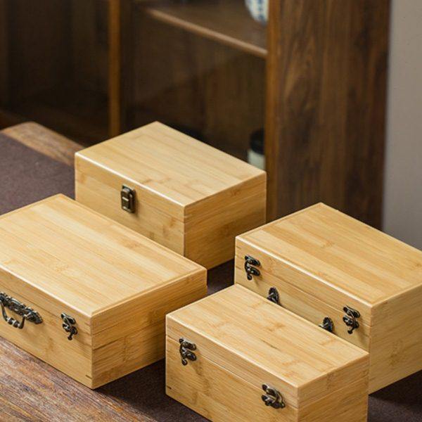 竹木盒小茶具茶杯子陶瓷器古玩精品收纳盒包装礼品盒定制刻字