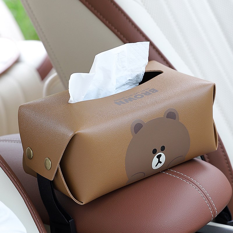 车载纸巾盒创意可爱车内抽u纸盒汽车上收纳纸巾包车用扶手箱纸抽