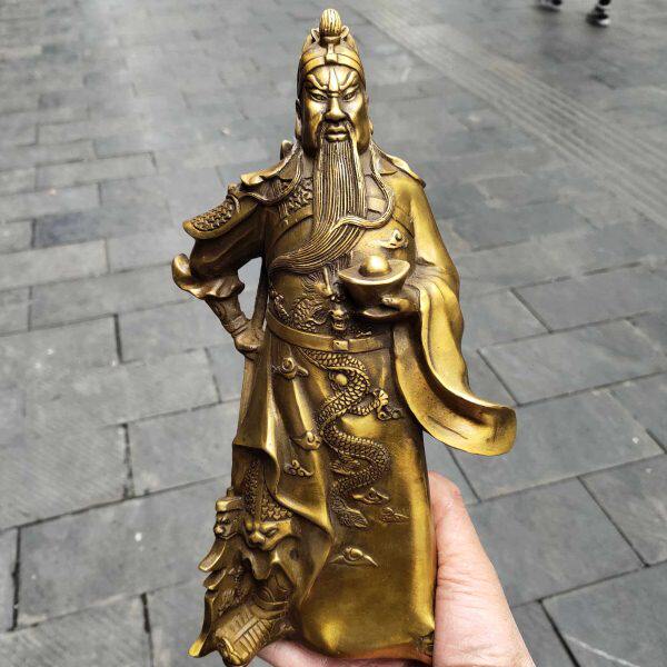 像古玩铜器站家居关羽关开业财神摆件礼品供奉二关公纯铜收藏爷武