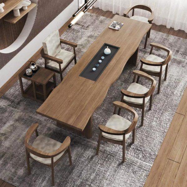 新中式实木茶桌室茶盘一体泡茶桌椅组合家用客厅功夫大板茶台,商业/办公家具,茶台/茶桌,淘宝优惠券,粉丝福利购,淘宝优惠卷