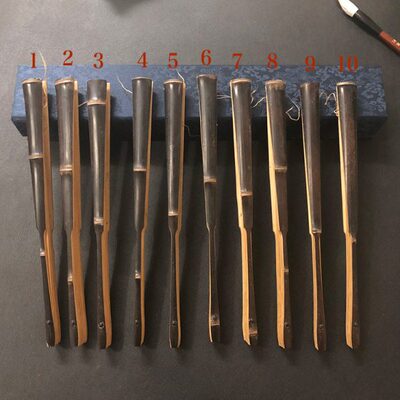 折扇骨送苏工无有节超薄竹7寸扇面黑色节扇折扇文玩面苏送紫竹