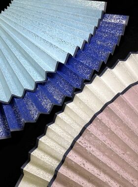 寸超薄面子银鱼替/9中国风换苏工洒彩色绿色95苏工折扇银扇面蓝色