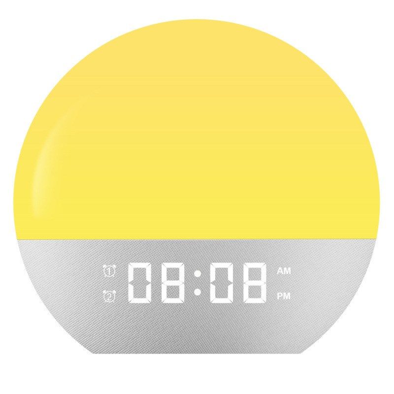 日出光唤醒闹钟多功能FM收音机白噪音睡眠仪LED七彩卧室床头台灯