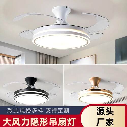吸顶风扇灯2024新款隐形吊扇灯卧室客厅餐厅电扇灯一体带风扇吊灯
