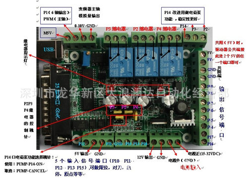 雕刻机MACH3V2.1-L控制接口板CNC4轴6轴运动控制卡机床控制