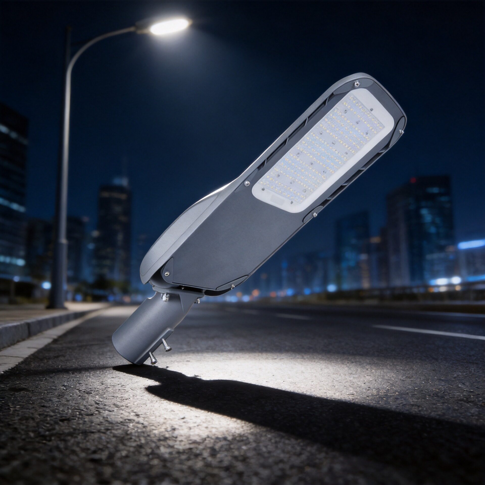 欧规压铸LED路灯头50W100W150W200W瓦市政道路照明灯智能光控路灯