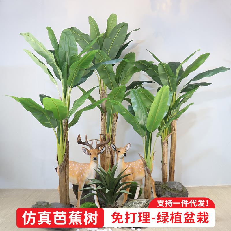 芭蕉树仿真植物大型绿植假树盆栽室内装饰落地盆景客厅仿真香蕉树