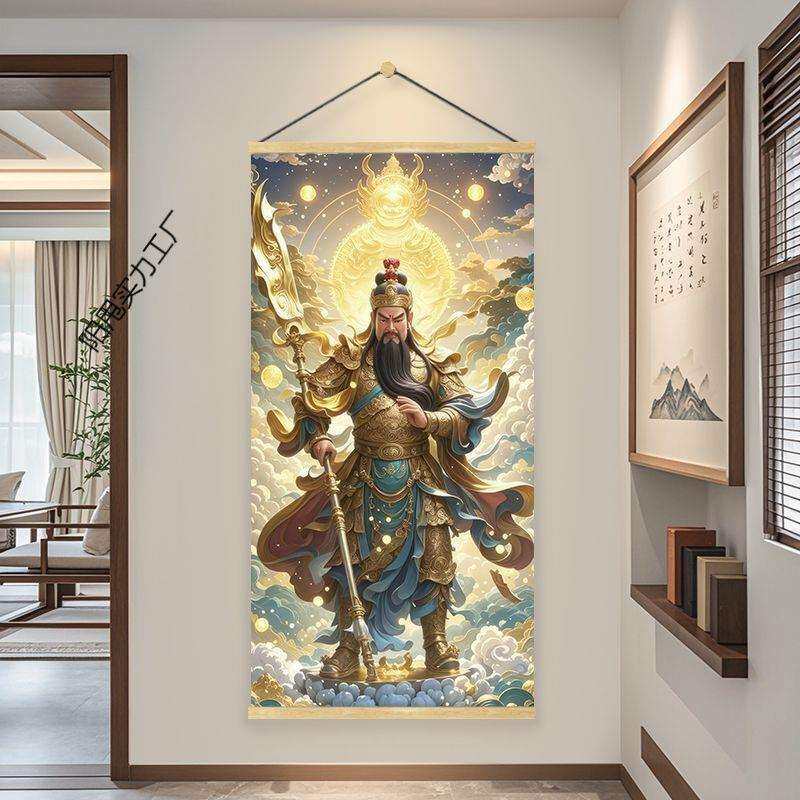 武财神关公挂画招财旺宅卷轴画装饰画客厅卧室书房无框墙面中国风