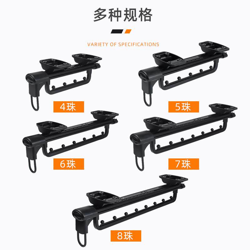 黑色浅衣柜挂衣杆伸缩竖纵向收纳架器挂钩架顶装衣通横杆五金配件