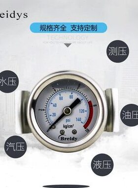 V压力表N量Z.测通用mpa00Y气压10多水压-6程/40不锈钢耐震压力表1