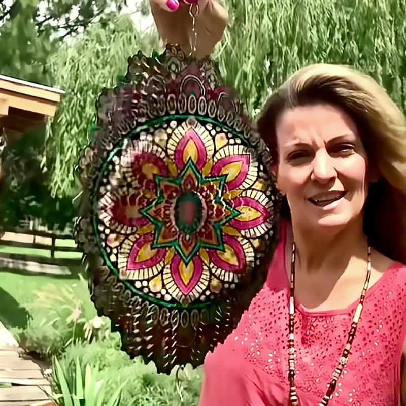 曼陀罗风铃大梦归离3d风u转曼陀罗可折叠旋转义乌挂件禅意太极风