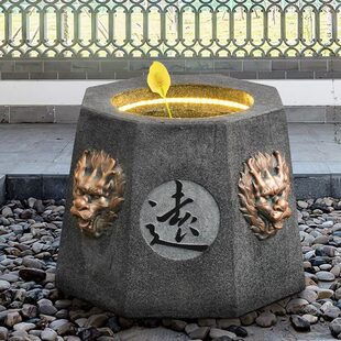 乔迁水阳台布置创意循环庭院长假山流水喷泉源古井礼流远装饰摆件